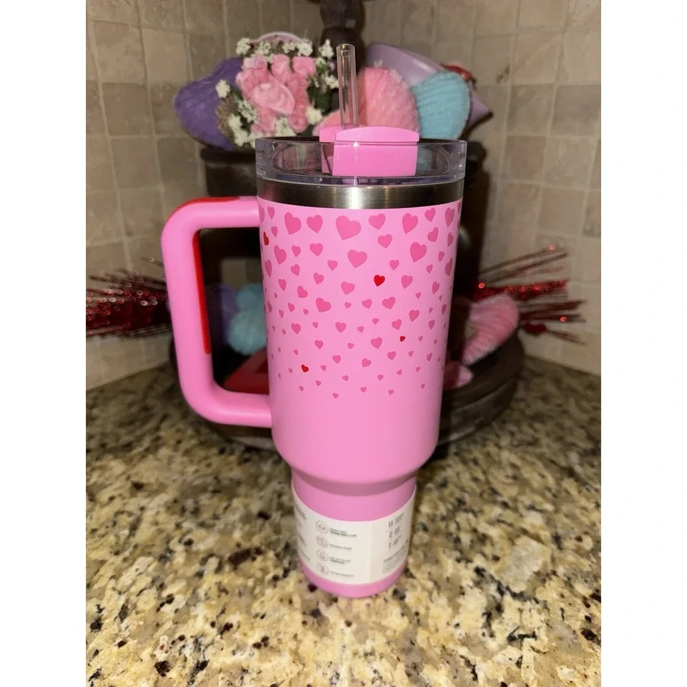 Stanley Valentines Day Heart 40 oz Target Exclusive Sweet Hearts Tumbler New - Picture 3 of 9